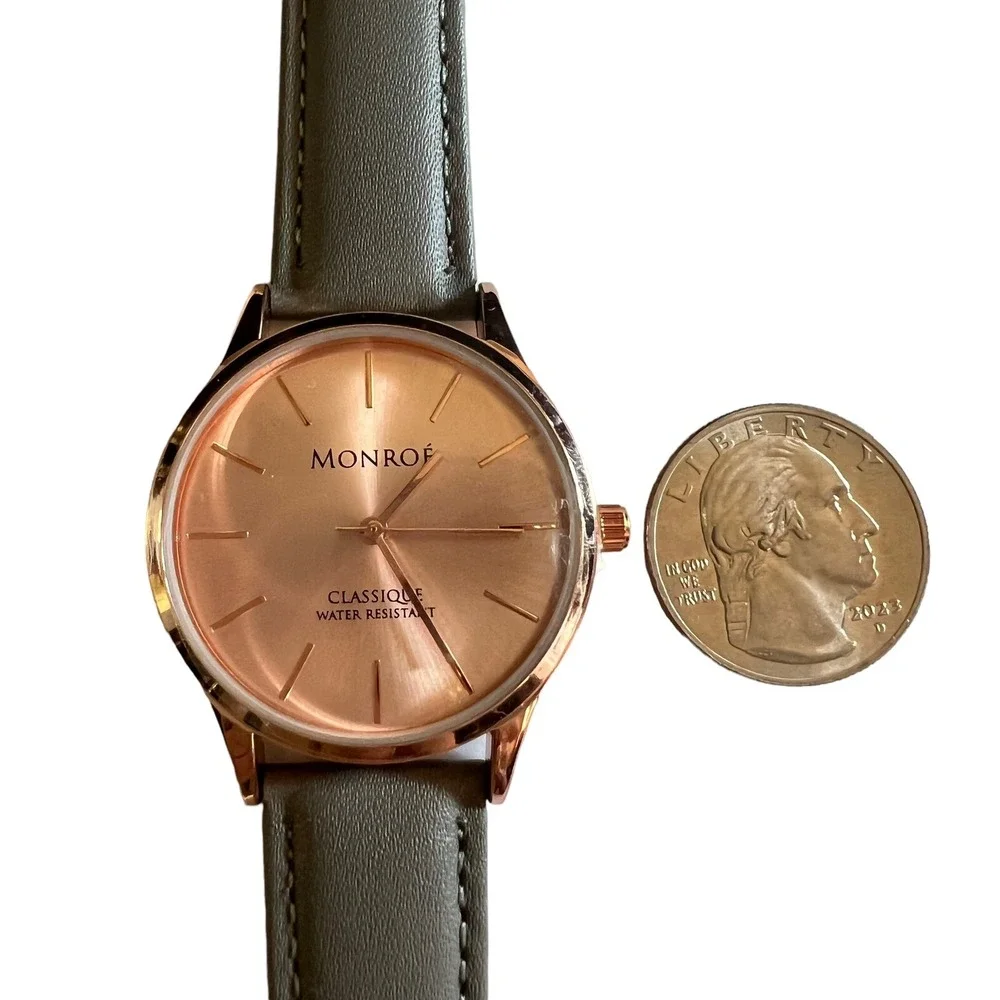 Monroé Women's‎ Watches SOLÉROSE - CHARCOAL LEATHER -Water Resistant - 9 in